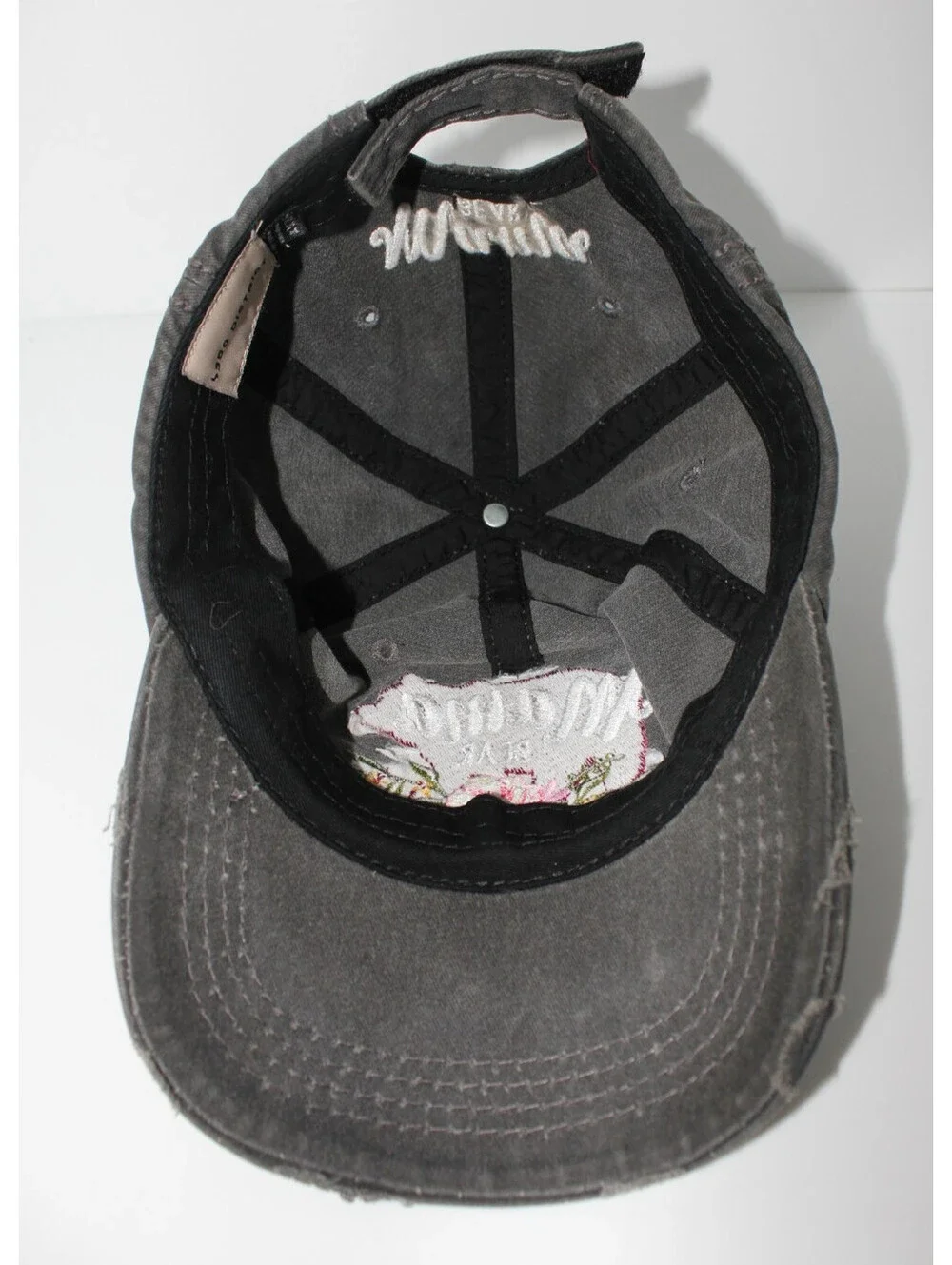 4350 District Mama Bear Embroidered Distressed Dark Gray Hat Cap One Size